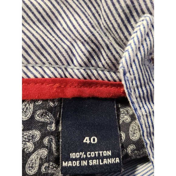 CREMIEUX Madison Seersucker Shorts 9" sz 40 Blue White Striped NWT Beach Wear Me - Picture 7 of 9